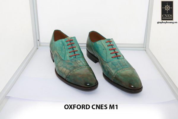 [Outlet size 40] Giày da nam xanh lá Oxford Cnes M1 005