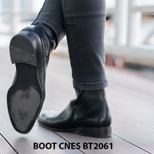Giày da Boot nam đen bóng CNES BT2061 004