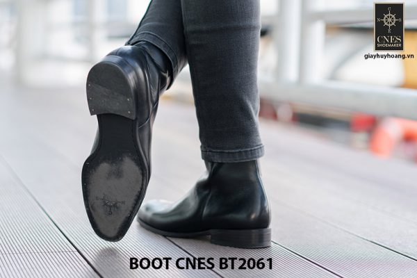 Giày da Boot nam đen bóng CNES BT2061 004