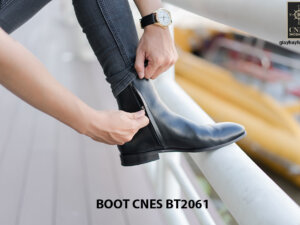 Giày da Boot nam đen bóng CNES BT2061 003