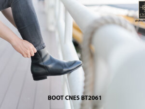 Giày da Boot nam đen bóng CNES BT2061 002