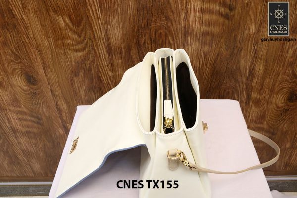 Túi xách da bê nữ màu kem CNES TX155 003