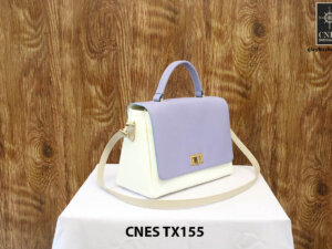 Túi xách da bê nữ màu kem CNES TX155 002