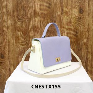 Túi xách da bê nữ màu kem CNES TX155 002