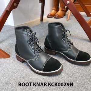 [Outlet size 42] Giày da Boot buộc dây Knar KCK0029N 001