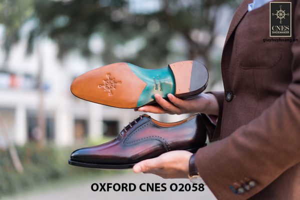 Giày da bê pháp cho nam Oxford CNES O2058 013