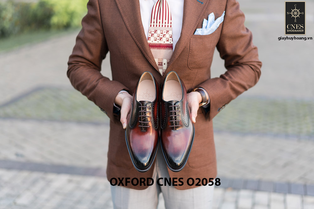 Giày da bê pháp cho nam Oxford CNES O2058 009
