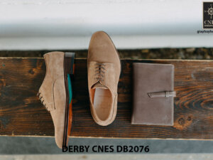 Giày da nam da lộn không nhăn Derby CNES DB2076 006