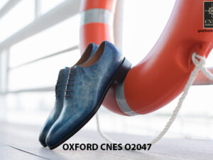 Giày tây nam da trơn đánh Patina Oxford CNES O2047 001