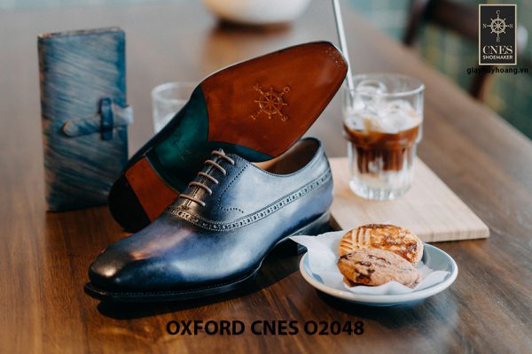 Giày da nam màu xanh đại dương Oxford CNES O2048 004