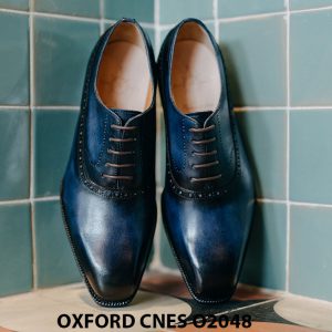 Giày da nam màu xanh đại dương Oxford CNES O2048 003