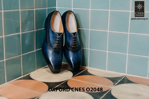 Giày da nam màu xanh đại dương Oxford CNES O2048 001