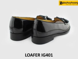 Giày lười nam da bóng kinh màu đen loafer IG401 005