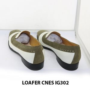 [Outlet Size 41] Giày lười nam da lộn xanh rêu Loafer Cnes IG302 004