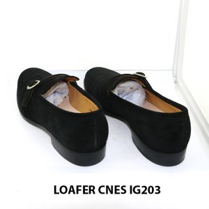 [Outlet Size 41] Giày lười nam da lộn màu đen Loafer Cnes IG203 004