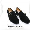 [Outlet Size 41] Giày lười nam da lộn màu đen Loafer Cnes IG203 001