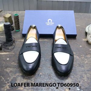 [Outlet Size 46] Giày lười nam đen trắng Marengo TD60950 002