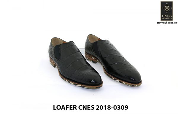 [Outlet] Giày lười nam vân cá sấu Loafer Cnes 0309 001