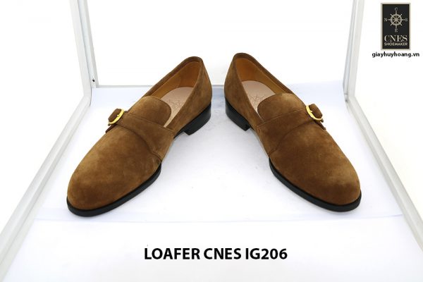 [Outlet Size 41] Giày lười nam da lộn 1 quai Loafer Cnes IG206 002