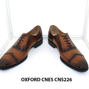 Giày tây nam đánh patina Oxford Cnes CNS226 002