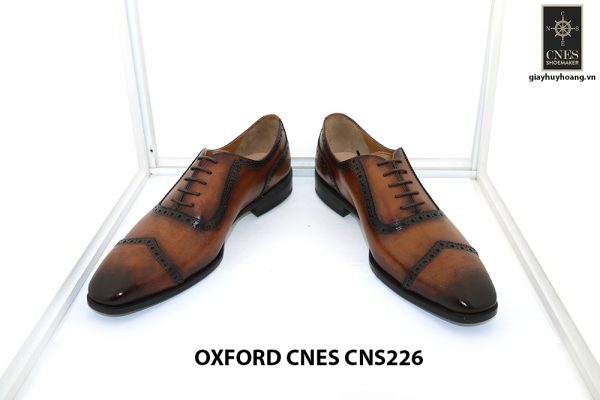 Giày tây nam đánh patina Oxford Cnes CNS226 002