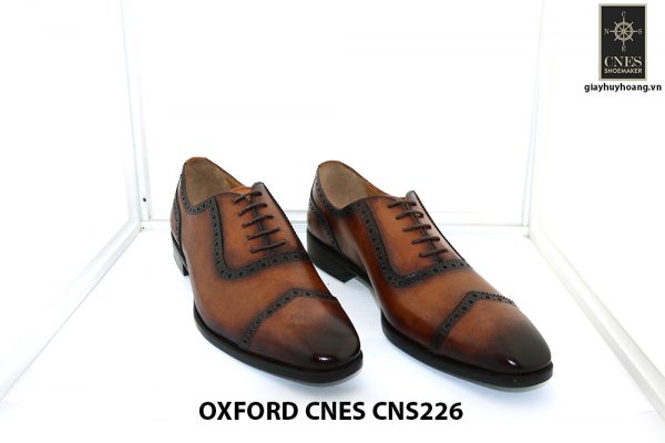 Giày tây nam đánh patina Oxford Cnes CNS226 001
