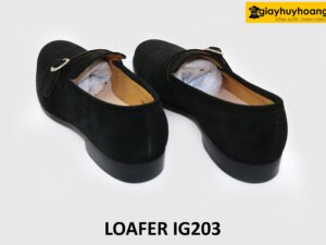 [Size 38+39+40] Giày lười nam da lộn màu đen Loafer IG203 002