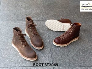 Giày Boot buộc dây nam da lộn đế bằng cao cấp BT2069 005