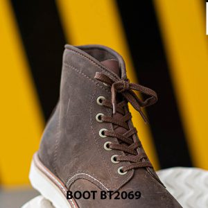 Giày Boot buộc dây nam da lộn đế bằng cao cấp BT2069 004