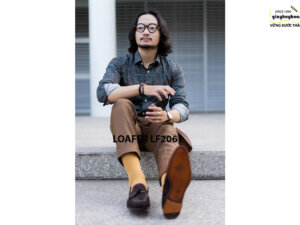 Giày lười nam có chuông da lộn Tassel Loafer LF2061 004