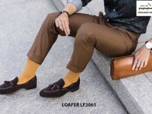 Giày lười nam có chuông da lộn Tassel Loafer LF2061 003