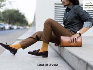 Giày lười nam có chuông da lộn Tassel Loafer LF2061 002