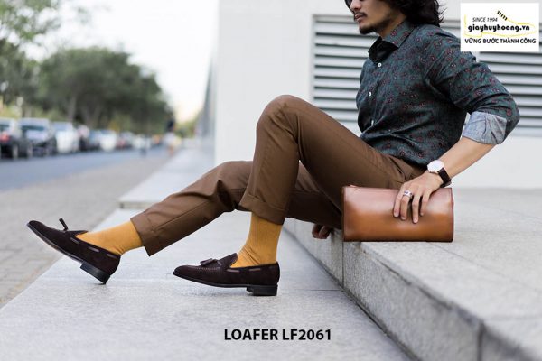 Giày lười nam có chuông da lộn Tassel Loafer LF2061 002
