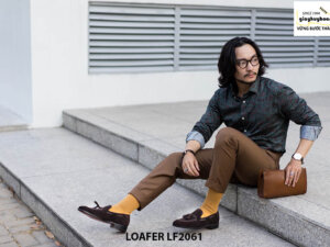 Giày lười nam có chuông da lộn Tassel Loafer LF2061 001