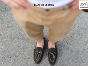 Giày lười nam da lộn phong cách Tassel Loafer LF2066 002