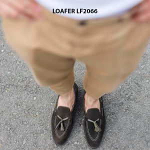 Giày lười nam da lộn phong cách Tassel Loafer LF2066 002