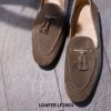Giày lười nam da lộn mềm Tassel Loafer LF2063 001