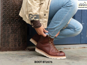Giày da nam Boot buộc dây chính hãng BT2076 003