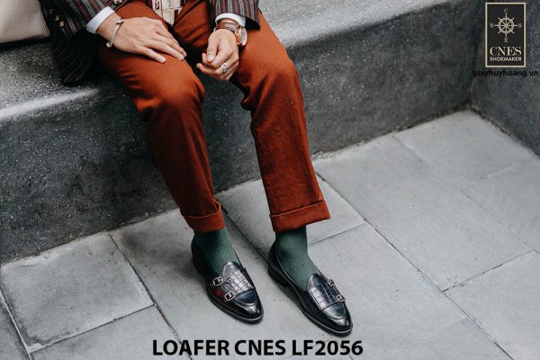 Giày lười nam hai khoá chính hãng Penny Loafer LF2056 001