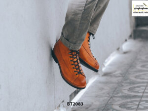 Giày da Boot nam cổ cao cột dây trẻ trung BT2083 004