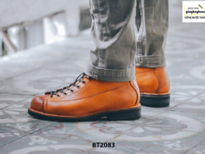 Giày da Boot nam cổ cao cột dây trẻ trung BT2083 003