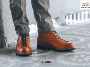 Giày da Boot nam cổ cao cột dây trẻ trung BT2083 001