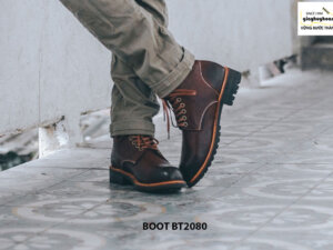 Giày nam Boot cột dây thời trang cao cấp BT2080 004