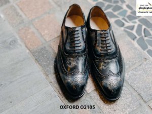 Giày da nam Wingtips chữ W phong cách Oxford O2105 005