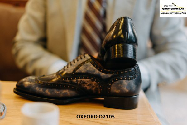 Giày da nam Wingtips chữ W phong cách Oxford O2105 003