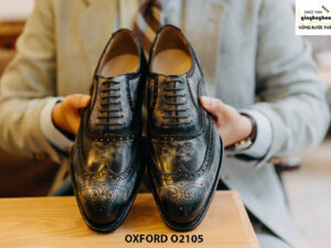 Giày da nam Wingtips chữ W phong cách Oxford O2105 001
