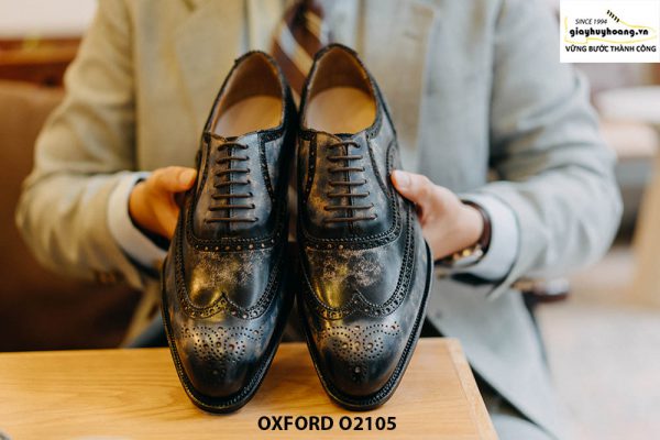 Giày da nam Wingtips chữ W phong cách Oxford O2105 001
