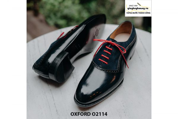 Giày da nam cao cấp phối da nhung Oxford O2114 005