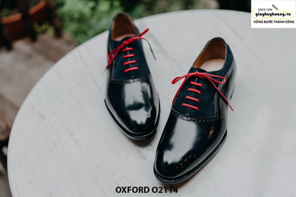 Giày da nam cao cấp phối da nhung Oxford O2114 001