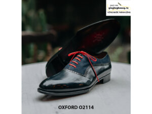 Giày da nam cao cấp phối da nhung Oxford O2114 003